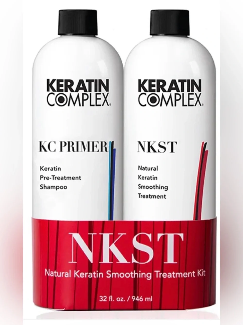 NWT NKST Natural Keratin Smoothing Treatment Kit - White & Red 16oz